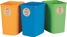 Prügikastide komplekt Curver ECO, 3 x 25 L, sinine/roheline/kollane