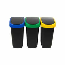Prügikastide komplekt Rotho Twist, 3 x 25 L, must/sinine/punane/roheline