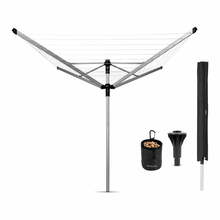 Pöörlev pesukuivatusrest Brabantia Lift-O-Matic Advance, 50 m, hõbe