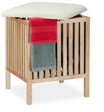Pesukorv Bonideco, 51x41x41 cm, 40 L, helepruun/valge