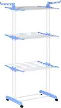 Kuivatusrest Homcom, 4 taset, sinine+valge, 73x64x177 cm