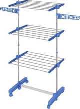 Kuivatusrest Homcom, 4 taset, 142x55x152 cm, sinine-hõbedane