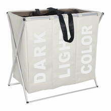 Pesukorv Wenko Trio 3440113100, 130 L, 63 x 57 cm, beež/must/hõbedane