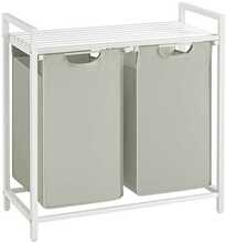Pesukorv Vasagle, 2 x 46 L, 1 riiuliga, valge
