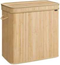 Pesukorv Songmics, 150 L, 41.5 x 62.5 x 61 cm, naturaalne beež, bambuskaanega