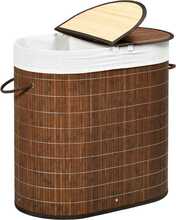 Pesukorv HomCom, 100 L, 62.5 x 37 x 60.5 cm, bambus
