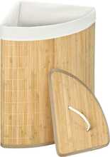 Nurgaga pesukorv HOMCOM, 55 L, 38 x 38 x 57 cm, naturaalne puit/valge
