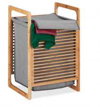 Pesukorv Bonideco, 60 x 40 x 35 cm, 43 l, hall/heledapruun