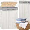 Pesukorv Springos HA7504, 105 L, bambus, hall, 52 x 33 cm, kaanega ja sangadega