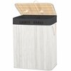 Pesukorv Springos HA7505, kahe sektsiooniga, 105 L, bambus, valge/hall
