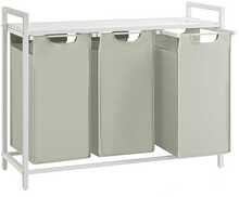 Pesukorv Vasagle REX, 3 x 38 L, 1 riiuliga, valge