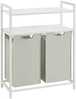 Pesukorv Vasagle, 2 x 46 L, 2 riiuliga, valge, 73 x 33 x 91 cm