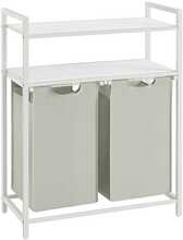Pesukorv Vasagle, 2 x 46 L, 2 riiuliga, valge, 73 x 33 x 91 cm