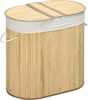 Pesukorv HomCom, 100 L, 62.5 x 37 x 60.5 cm, kaanega, 2 sektsiooni