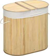 Pesukorv HomCom, 100 L, 62.5 x 37 x 60.5 cm, kaanega, 2 sektsiooni