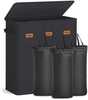 Pesukorv Songmics, 64 x 33 x 75 cm, must, kolme sektsiooniga