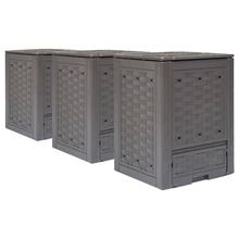 Aiakompostrid Mobellex, 900 L, 60 x 60 x 83 cm, pruun, 3 tk