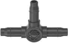 T-liitmik Gardena Micro-Drip-System 4.6mm, 10 tk, must