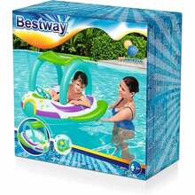 Täispuhutav lasteparv varikatusega Bestway Space Splash, 107 x 112 cm, roheline
