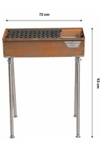 Söegrill GrillSymbol Naked Chef, roostetanud COR-TEN teras, 72x35x93 cm