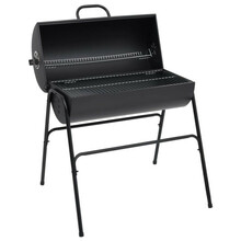Tünnigrill 2 küpsetusrestiga, must, 80 x 95 x 90 cm
