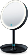 Kosmeetikapeegel Beurer BS 45, must, 17.5 cm, LED valgustusega ja suurendava peegliga, patareitoitega