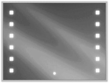 Peegel Mexen Ner, 80 x 60 cm, LED valgustusega, läbipaistev/valge