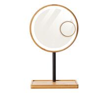 Kosmeetikapeegel Lanaform Bamboo Mirror, LED valgustusega