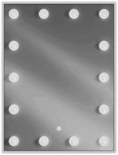 Vannitoapeegel Mexen Dona, 60 x 80 cm, LED valgustusega, läbipaistev/hõbedane