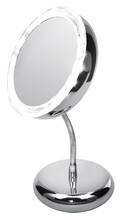 Meigipeegel Adler AD 2159, 15 cm, LED valgustusega, kroom/hõbe