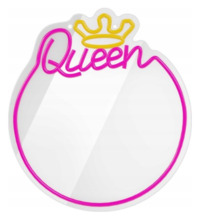 Peegel Forever Light Queen FMNE04, 36 x 32 cm, LED, soe valge/roosa