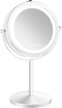Lauapeegel Gillian Jones, 17.5 cm diameeter, 32 cm kõrgus, LED valgustus, 10x suurendus, valge