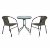 Rõdukomplekt Home4you Bistro, laud ja 2 tooli, 60 x 70 cm, hall