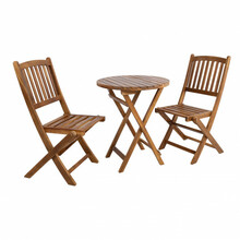 Aiamööblikomplekt Home4you Gwen, D60 cm, pruun, 2 tooli