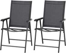 2-osaline kokkupandavate toolide komplekt Outsunny, 58 x 64 x 94 cm, must