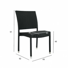 Aiatool Home4you Wicker-3, 49 x 62 x 91 cm, must