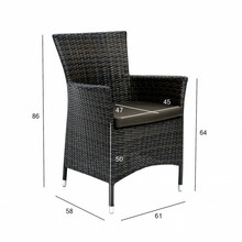 Aiatool Home4you Wicker-1, 61 x 58 x 86 cm, tumepruun