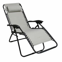Kokkupandav aiatool-lamamistool Patio Relax, 165 x 65 x 114 cm, hall/must