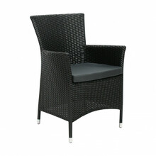 Õuetugitool Home4you Wicker-1, 61 x 58 x 86 cm, must
