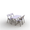 Aiamööblikomplekt Tonro, laud 120 cm, 4 tooli Premium, valge