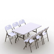 Aiamööblikomplekt Tonro, laud 150 cm, 6 tooli Premium, valge