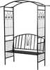 Metallist aiapink kaarega ronitaimedele Outsunny, 154 x 60 x 205 cm, must