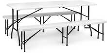 Söögilaud Modernhome NZK-180S, 180 cm + 2 pingid, valge