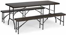 Aiamööbli komplekt Modernhome RZK-180B, 180 cm + 2 pinki, must