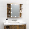 Peegelkapp LEDiga, suitsutatud tamm, 70 x 16.5 x 60 cm