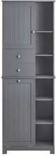 Vannitoakapp SoBuy BZR104-DG, 60 x 37 x 170 cm, tumehall/hõbedane