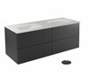 Vannitoakapp kraanikausiga Besco Akya Linea, 52.5 x 131 x 50.7 cm, läbipaistev/valge/must