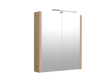 Peegelkapp Raguvos Baldai, valgustusega LED, 60 cm, hele tamm