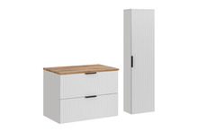Vannitoamööbli komplekt Comad ADW B Wotan 80 cm, valge/tamm