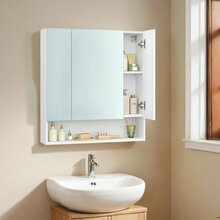 Vannitoakapp Vasagle BBK129W01, 16.5 x 70 x 75 cm, pilvevalge